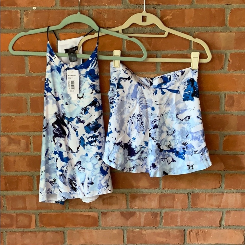 *NWT* Two Piece Aqua Set (short + tank top) sizeXS